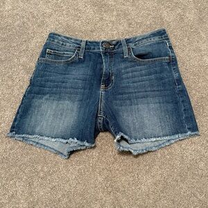 Just Black Distressed Hem Denim Shorts